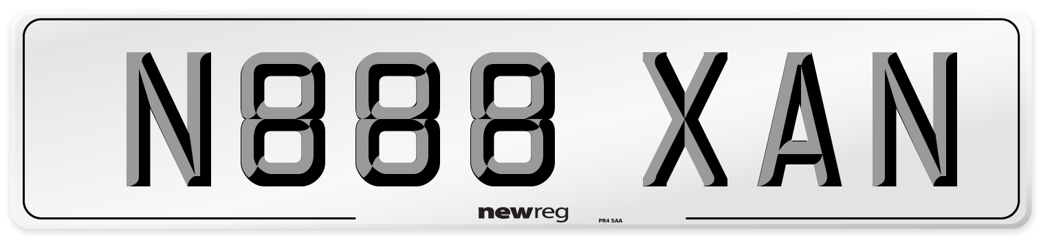 N888 XAN Number Plate from New Reg